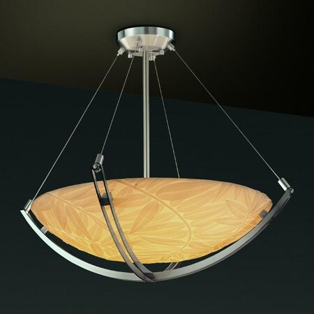 Justice Design Group 18" Pendant Bowl w/ Crossbar PNA-9721-35-BMBO-NCKL